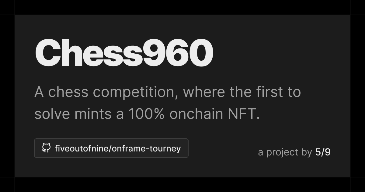 Chess960 | Onframe Tourney